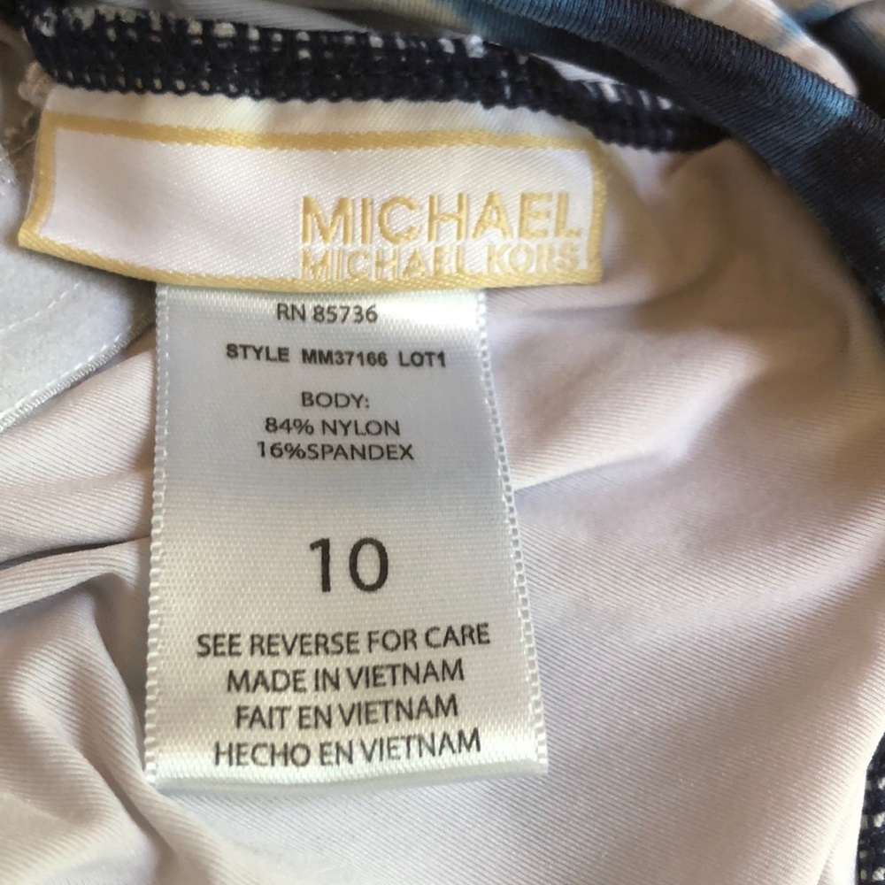 Michael Kors navy/white piece bathing suit - Picture 3 of 3